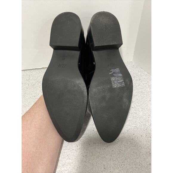 H&M Black Patent Penny Loafers Classic Career Casual Low Heels EU 39 / US 8M - Picture 8 of 12